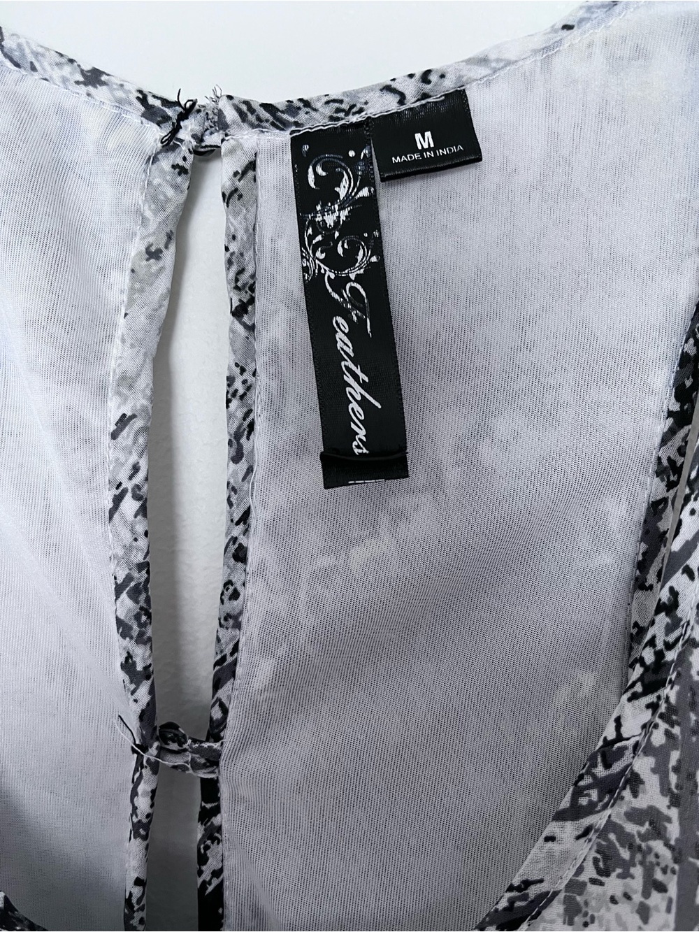 Feathers Black & White Sleeveless Midi Dress with Asymmetrical Hem Women Size M - Picture 7 of 9